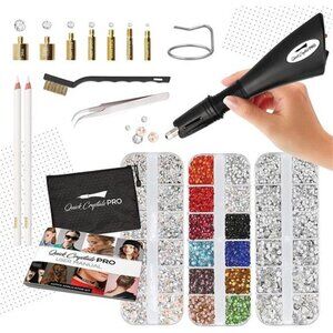 Quick Crystals Pro Hotfix Applicator, Bedazzler Kit with Rhinestones, DIY